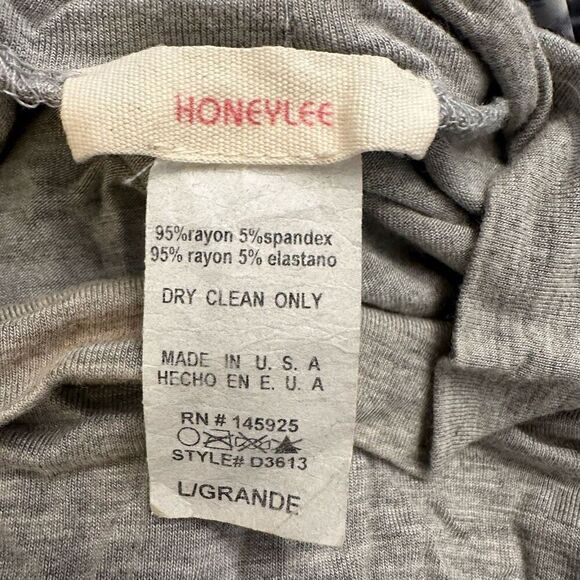 Honeylee Heather Mock Neck Jersey Knit Rayon Blend Tank Dress Gray Large - Picture 3 of 3